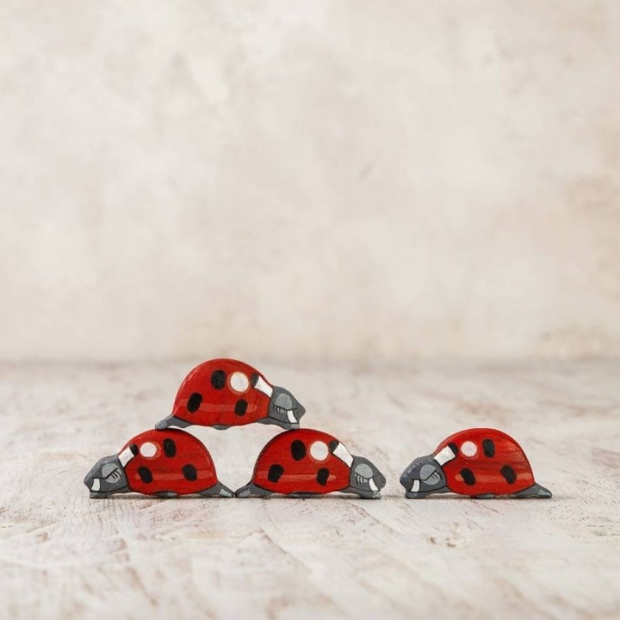 Toy Animals And Creatures Wooden Caterpillar | Wooden Ladybug Toy