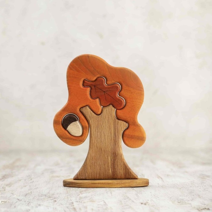 Tree Toys Wooden Caterpillar | Wooden Fall Oak Tree Toy-Capture The Essence Of Autumn With This Multi-Part, Eco-Friendly Playset Product