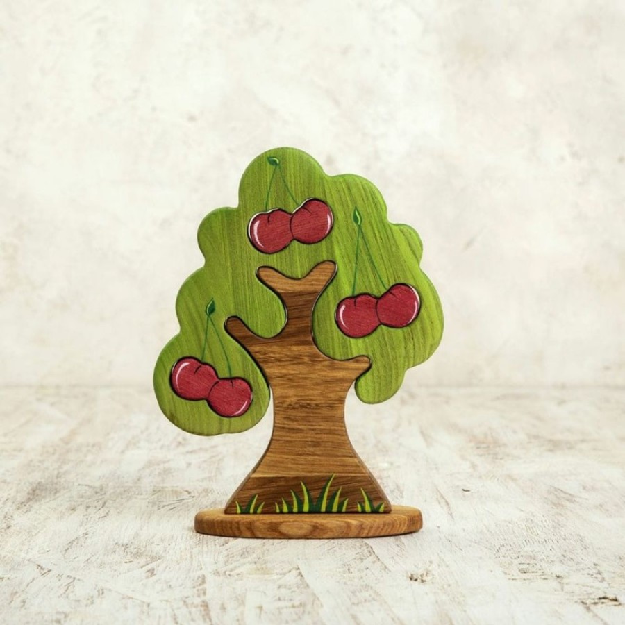 Tree Toys Wooden Caterpillar | Waldorf Tree Cherry Puzzle