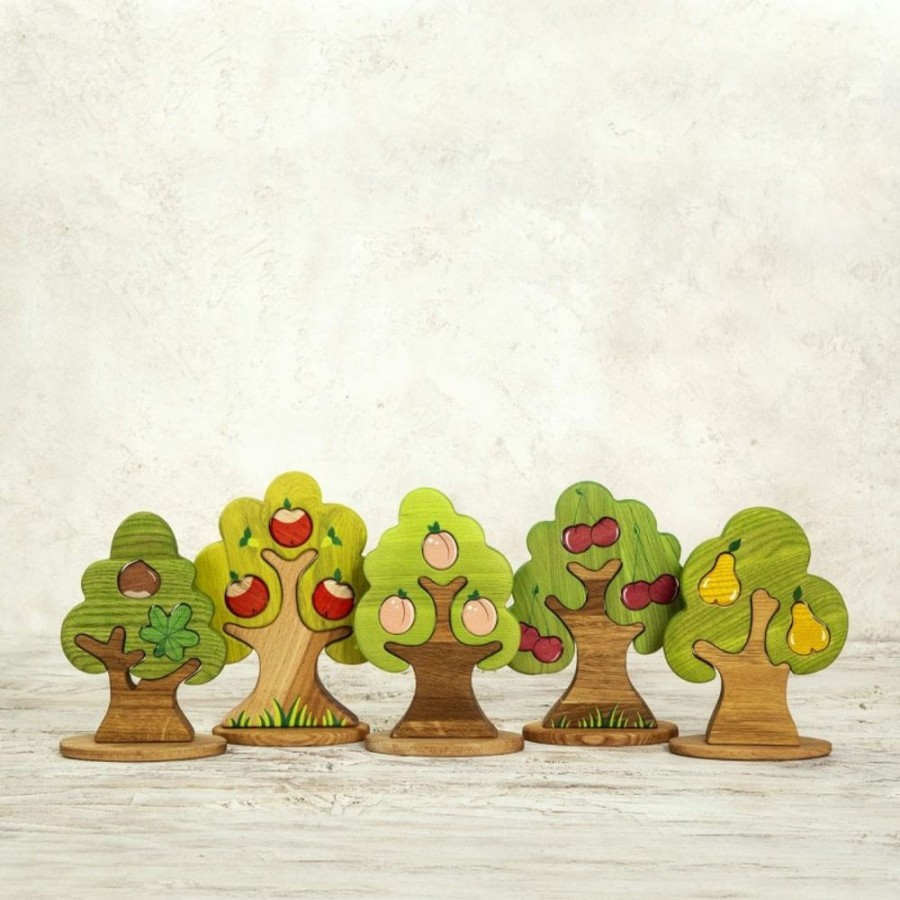 Tree Toys Wooden Caterpillar | Waldorf Tree Cherry Puzzle