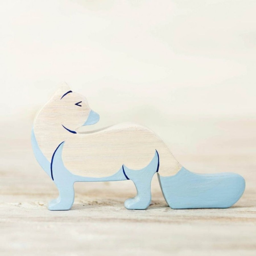 Toy Animals And Creatures Wooden Caterpillar | Wooden Arctic Fox Toy