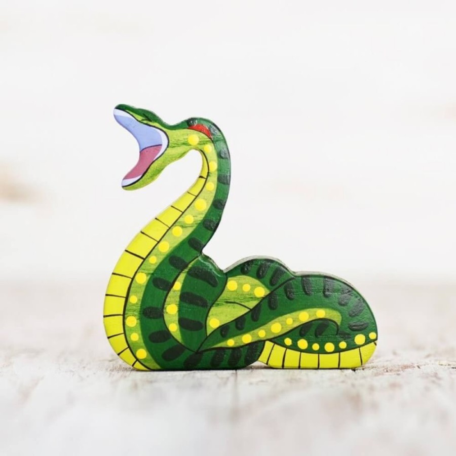 Toy Animals And Creatures Wooden Caterpillar | Wooden Anaconda Toy