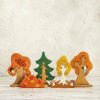 Play Sets Wooden Caterpillar | Handcrafted Wooden Fall Tree Set With Autumn Trees And Bush – Perfect Seasonal Home Decor Or Nature Table Display