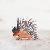 Toy Animals And Creatures Wooden Caterpillar | Wooden Porcupine Toy