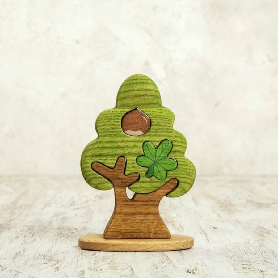 Tree Toys Wooden Caterpillar | Waldorf Tree Chestnut Puzzle