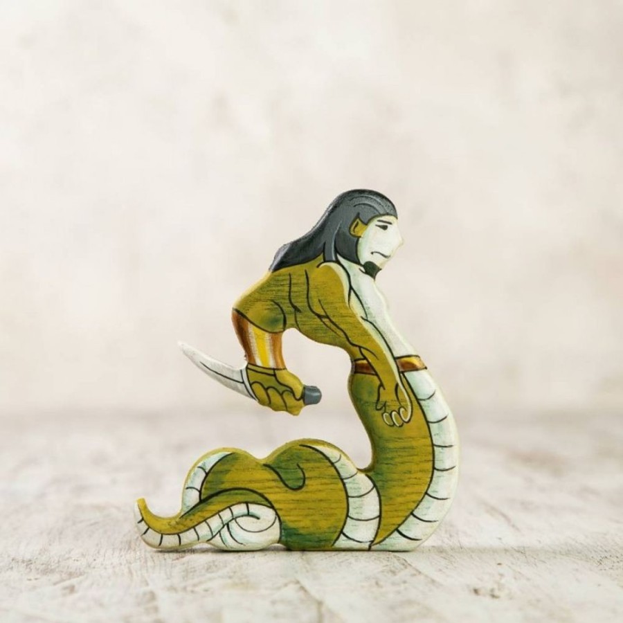 Toy Animals And Creatures Wooden Caterpillar | Wooden Naga Figurine