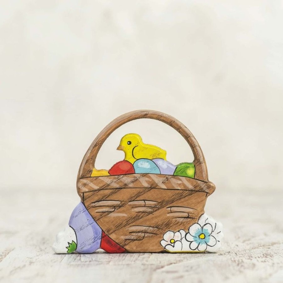 Toy Animals And Creatures Wooden Caterpillar | Easter Basket With Eggs