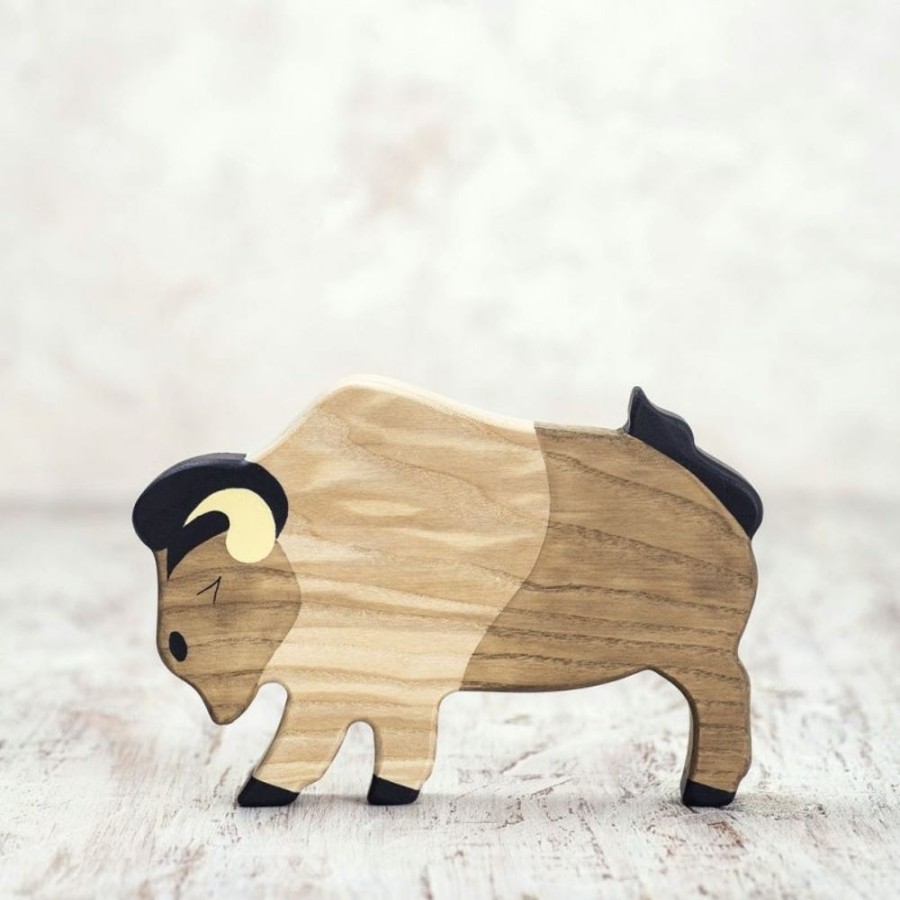 Toy Animals And Creatures Wooden Caterpillar | Wooden Bison Toy