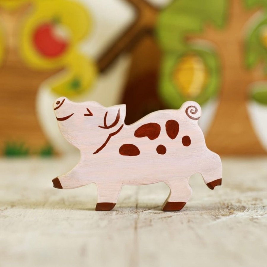 Toy Animals And Creatures Wooden Caterpillar | Wooden Piglet Toy