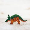 Toy Animals And Creatures Wooden Caterpillar | Wooden Triceratops Toy