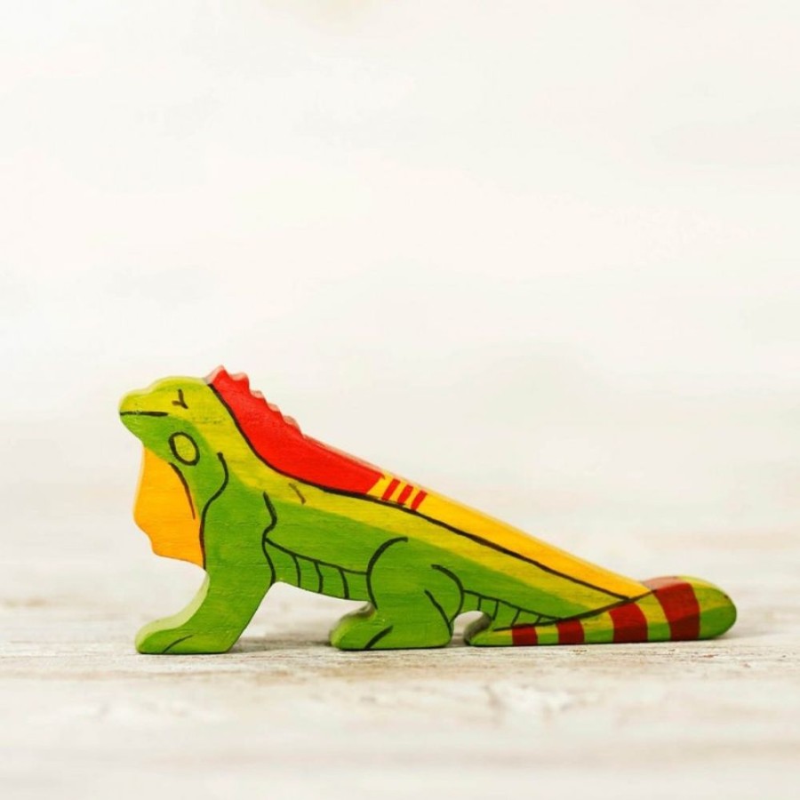 Toy Animals And Creatures Wooden Caterpillar | Wooden Iguana Toy