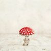 Toy Animals And Creatures Wooden Caterpillar | Wooden Fly Agaric Mushroom Figurine