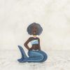 Toy Animals And Creatures Wooden Caterpillar | Wooden Afro Mermaid With Blue Tail