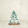 Tree Toys Wooden Caterpillar | Charming Handcrafted Wooden Snowy Fir Tree-Winter Wonderland Play & Decor-Sustainable Holiday Ornament