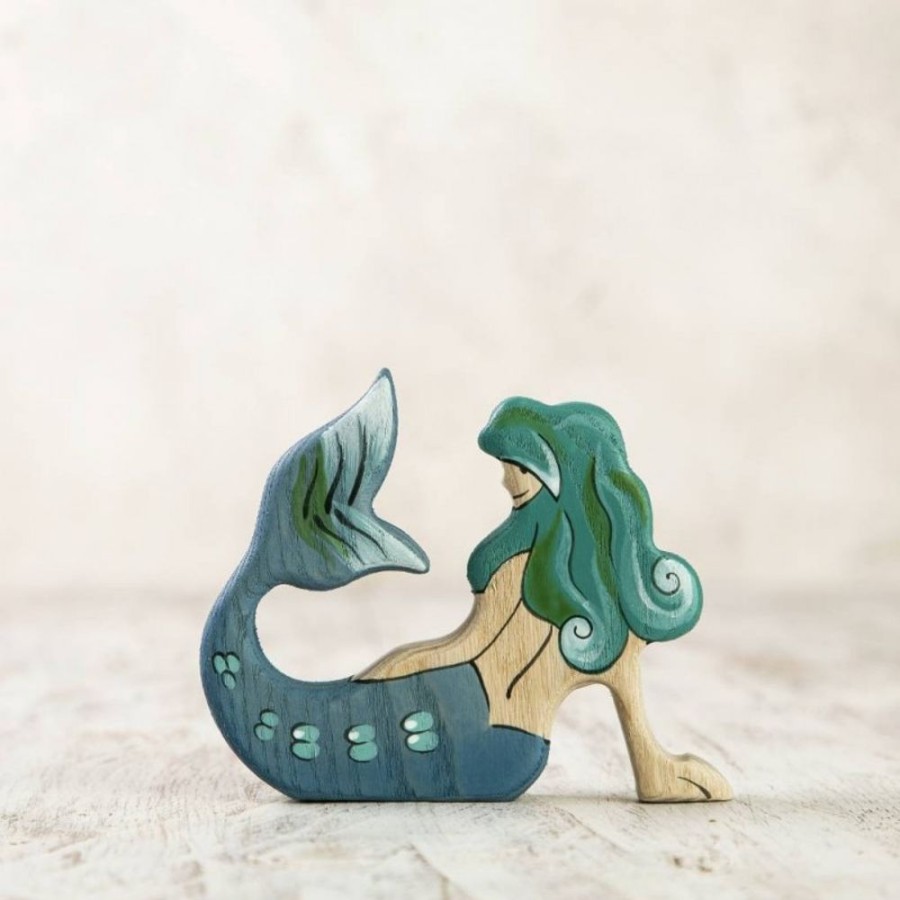 Toy Animals And Creatures Wooden Caterpillar | Wooden Mermaid Figurine