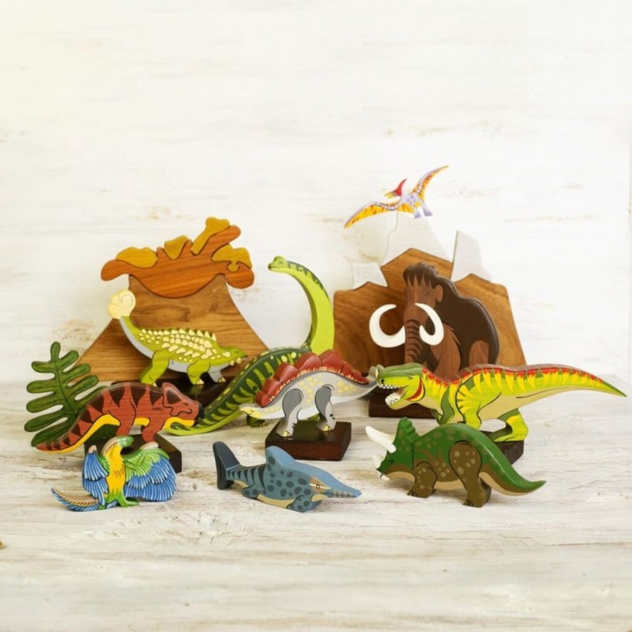 Toy Animals And Creatures Wooden Caterpillar | Wooden Dinosaurs Toy Set