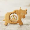 My First Toys Wooden Caterpillar | Zodiac Sign Taurus Baby Rattle Teether