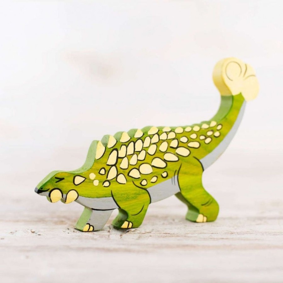 Toy Animals And Creatures Wooden Caterpillar | Wooden Ankylosaurus Toy