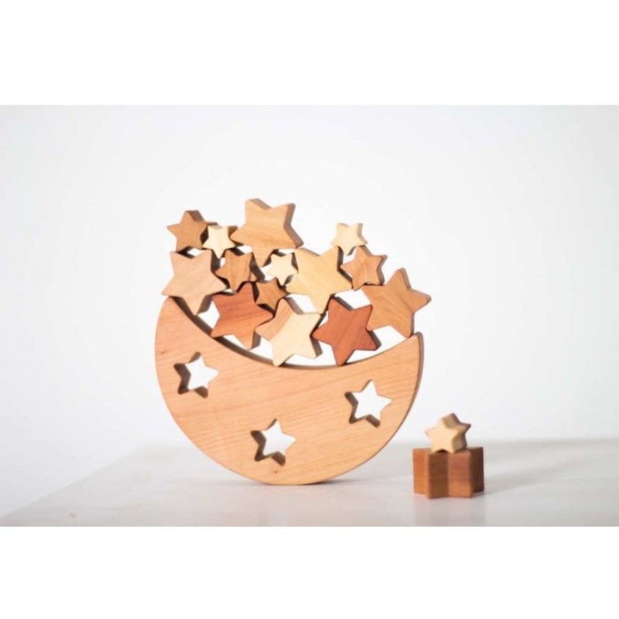 Learning Toys Wooden Caterpillar | Wooden Balance Toy Moon And Stars