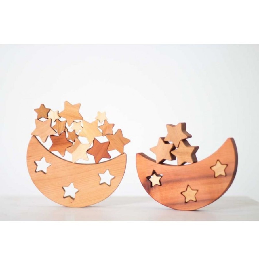 Learning Toys Wooden Caterpillar | Wooden Balance Toy Moon And Stars