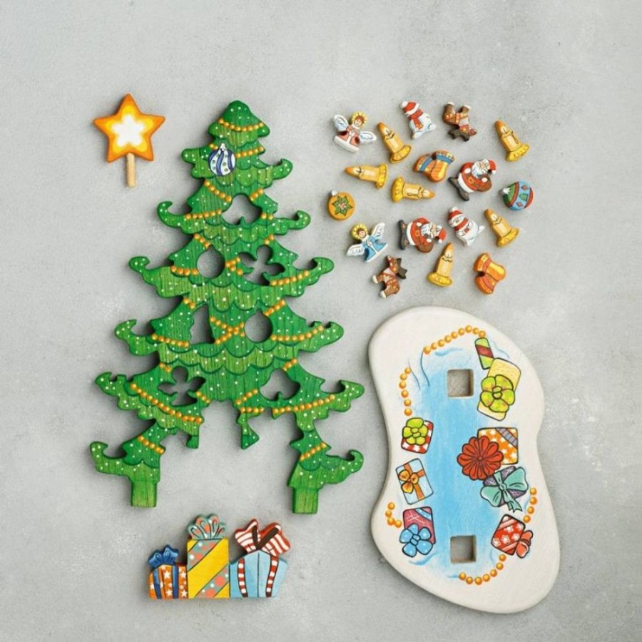 Toy Animals And Creatures Wooden Caterpillar | Big Christmas Tree Puzzle Adventure Calendar