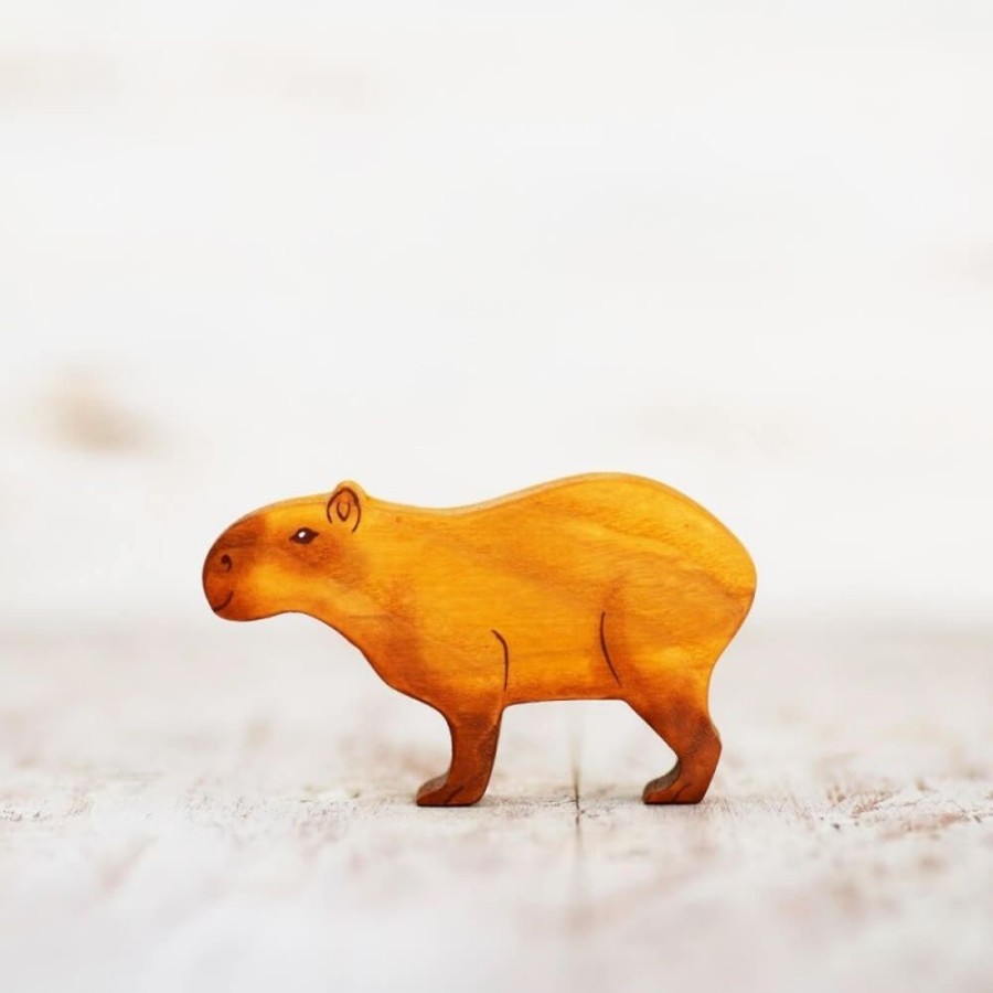 Toy Animals And Creatures Wooden Caterpillar | Wooden Capybara Toy