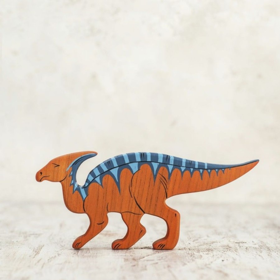 Toy Animals And Creatures Wooden Caterpillar | Handcrafted Wooden Parasaurolophus Toy, Unique Dinosaur Collectible For Children, Eco-Friendly Play Figure