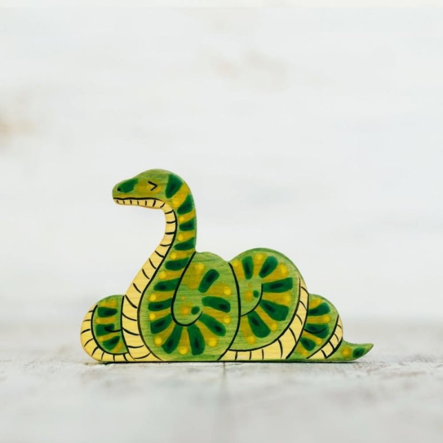 Toy Animals And Creatures Wooden Caterpillar | Wooden Toy Snake Figurine