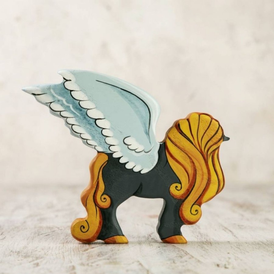 Toy Animals And Creatures Wooden Caterpillar | Wooden Pegasus Figurine