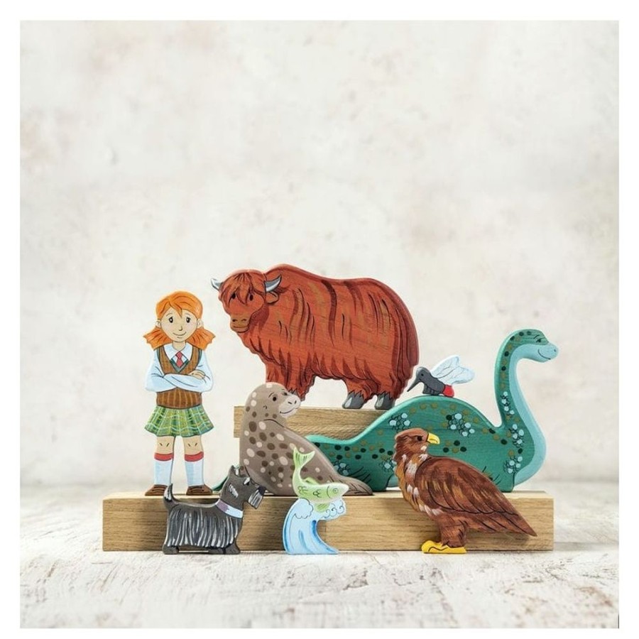 Toy Animals And Creatures Wooden Caterpillar | Story Sack For "There Was A Wee Lassie Who Swallowed A Midgie" (8 Wooden Figurines)