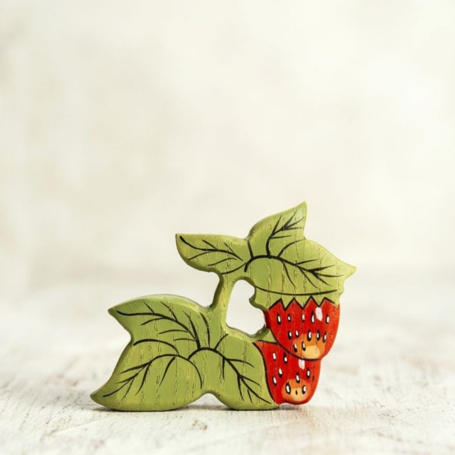 Toy Animals And Creatures Wooden Caterpillar | Wooden Strawberry Figurine