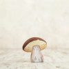 Toy Animals And Creatures Wooden Caterpillar | Wooden Mushroom With A Brown Cap