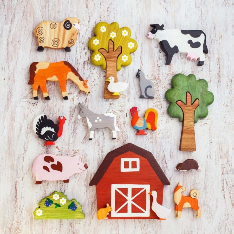 Toy Animals And Creatures Wooden Caterpillar | Farm Animals Toy Set